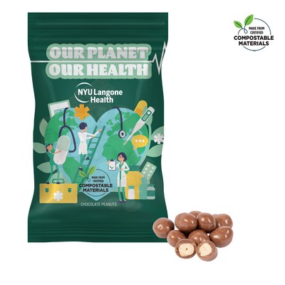 4oz. ECO-Digibag, Compostable & Full Color, Chocolate Peanuts