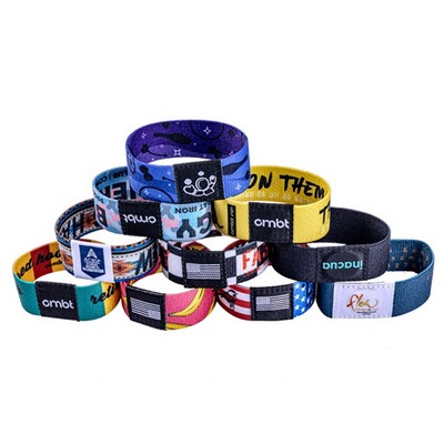 5/8" Sublimated Event Wristband w/ Custom Woven Label
